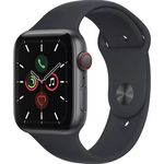Apple Watch SE 2020 (1. Generation) Smartwatch GPS + Cellular, 44mm, Aluminiumgehäuse Space Grau, Sportarmband Schwarz