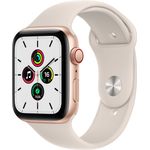 Apple Watch SE 2020 (1. Generation) Smartwatch GPS + Cellular, 44mm, Aluminiumgehäuse Gold, Sportarmband Polarstern
