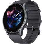 Amazfit GTR 3 Smartwatch Unisex, Aluminiumgehäuse, Silikonarmband, Thunder Black