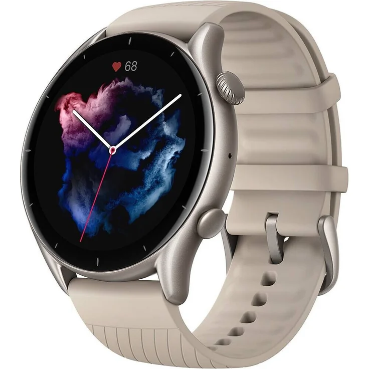 Amazfit GTR 3 Smartwatch Unisex, Aluminiumgehäuse, Silikonarmband, Moonlight Grey – Bild 1
