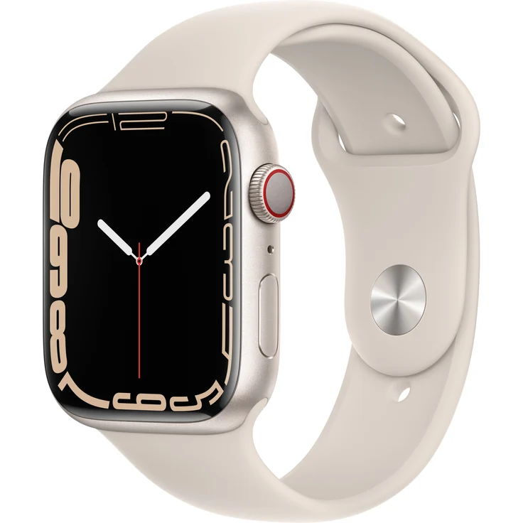 Apple Watch Series 7 Smartwatch GPS + Cellular, 45mm, Aluminiumgehäuse Polarstern, Sportarmband Polarstern - Preisvergleich – Bild 1