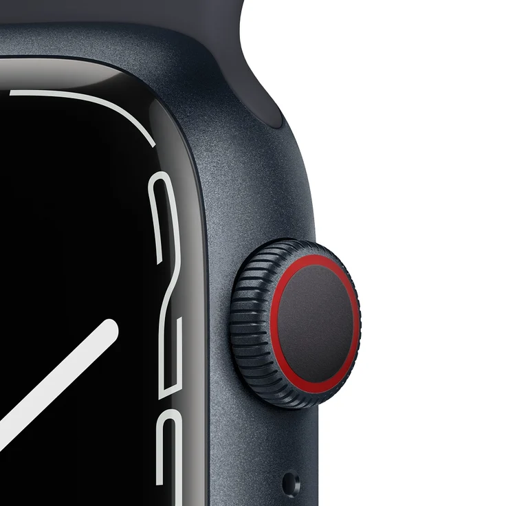 Apple Watch Series 7 Smartwatch GPS + Cellular, 45mm, Aluminiumgehäuse Mitternacht, Sportarmband Mitternacht – Bild 3