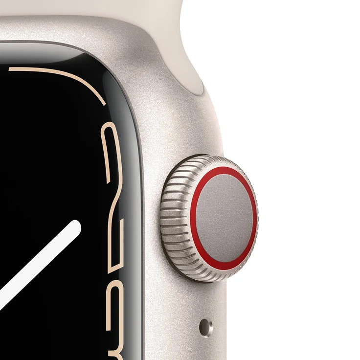 Apple Watch Series 7 Smartwatch GPS + Cellular, 41mm, Aluminiumgehäuse Polarstern, Sportarmband Polarstern – Bild 3