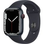 Apple Watch Series 7 Smartwatch GPS + Cellular, 45mm, Aluminiumgehäuse Mitternacht, Sportarmband Mitternacht