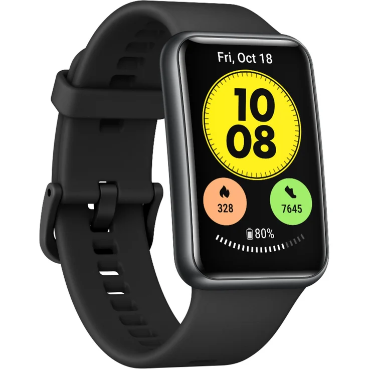 Huawei Watch Fit new Smartwatch GPS, Unisex, 46 x 30 mm, Silikonarmband, Graphite Black – Bild 1