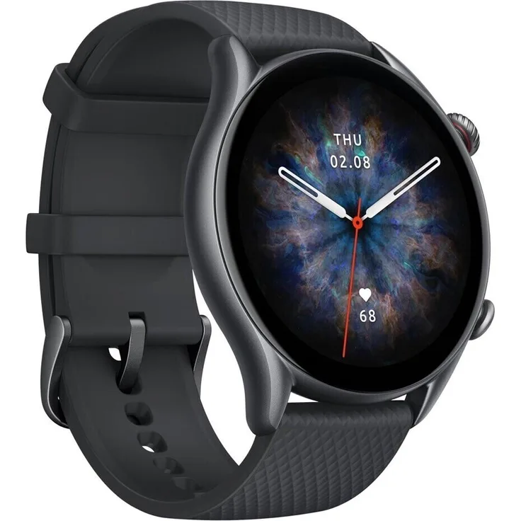 Amazfit GTR 3 PRO Smartwatch Unisex, Aluminiumgehäuse, Silikonarmband, Infinite Black