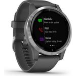 Garmin vívoactive 4 Smartwatch GPS, Unisex, Einheitsgröße, Dunkelgrau/Silber (010-02174-02)