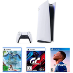 Sony Playstation 5 Disc-Edition 825 GB inkl. PS5 Gran Turismo 7, PS4 FIFA 22, PS5 Horizon Forbidden West (nur als Download Code enthalten)