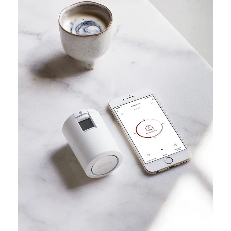 Danfoss Ally Heizkörperthermostat, Präzises, smartes Digital-Thermostat, kompatibel mit Amazon Alexa, Google Assistant & Zigbee, App- & Sprachsteuerung - Smarthome-Geräte, Gateway erforderlich, weiß (014G2460) – Bild 7