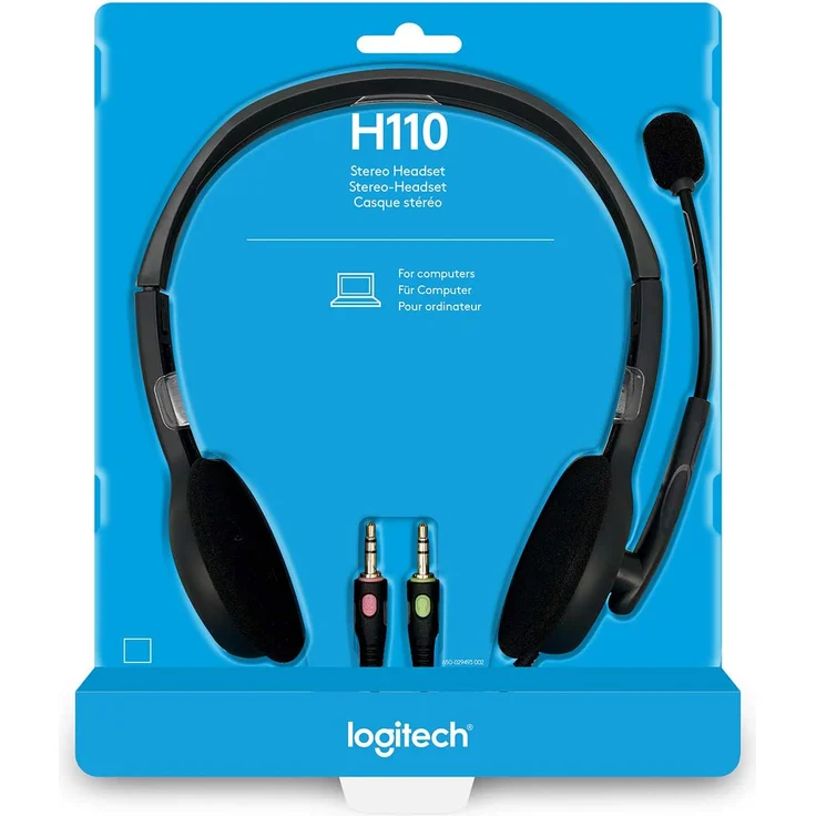 Logitech H110 Kopfhörer mit Mikrofon, Stereo-Headset, Verstellbares Mikrofon mit Rauschunterdrückung, Verstellbarer Kopfbügel, Audio-Mikrofon Dualanschluss mit zwei 3,5mm Klinken, PC/Mac/Laptop – Bild 6