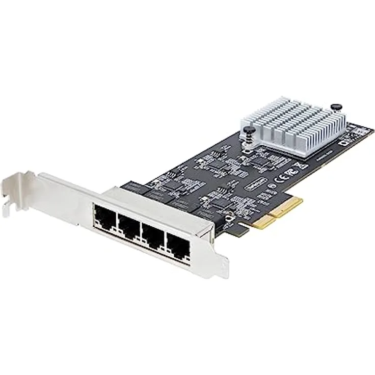 StarTech.com 4-Port 2.5 Gbit PCIe Netzwerkkarte, Intel I225-V, Dual-Port Computer LAN Karte, Multi-Gigabit NIC, PCI Express Server Netzwerkkarte, 2.5G Ethernet Adapter (PR42GI-NETWORK-CARD)