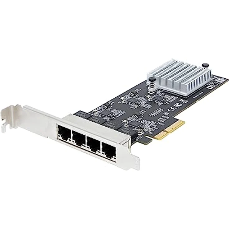 StarTech.com 4-Port 2.5 Gbit PCIe Netzwerkkarte, Intel I225-V, Dual-Port Computer LAN Karte, Multi-Gigabit NIC, PCI Express Server Netzwerkkarte, 2.5G Ethernet Adapter (PR42GI-NETWORK-CARD) – Bild 1