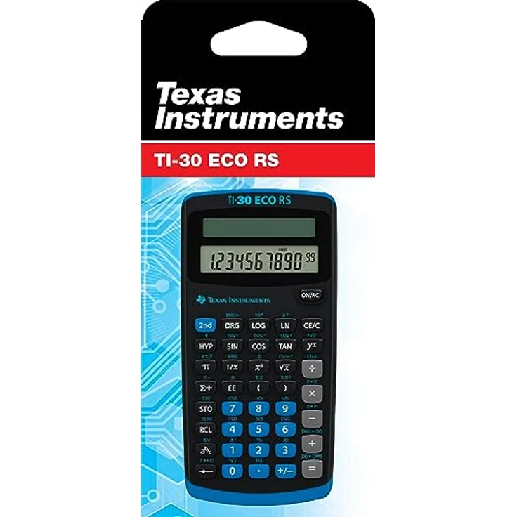 Texas Instruments TI-30 ECO RS Schulrechner (Einzeiliges 10-stelliges Display, Solarbetrieb) Schwarz – Bild 2