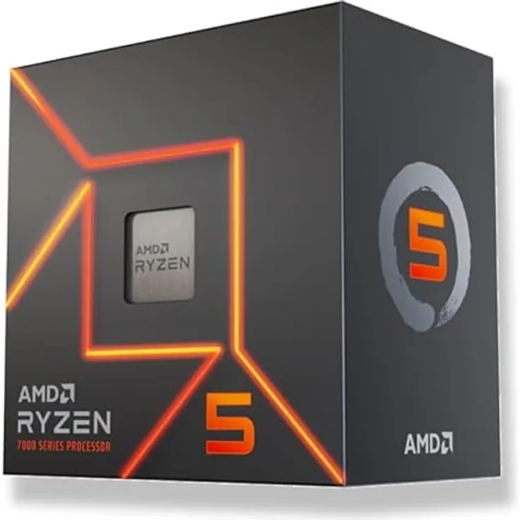 AMD Ryzen 5 7400 CPU, 6 Kerne, 4,3 GHz Boost-Takt, Sockel AM5, Boxed mit Kühler, 12 Threads, 22 MB L3-Cache, 65 Watt TDP