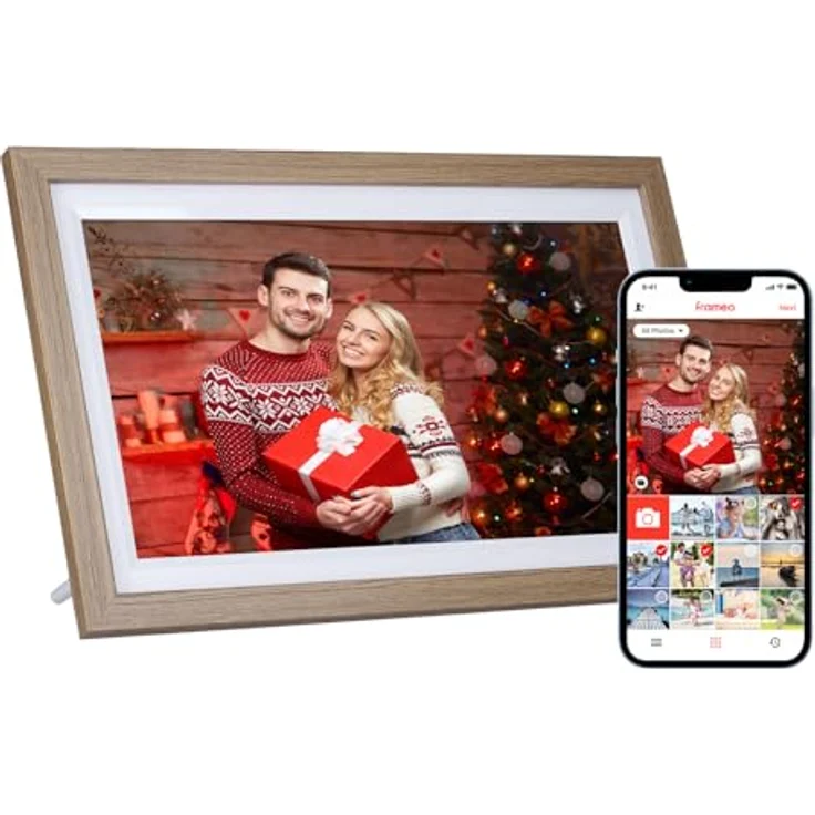 Rollei Smart Frame WiFi 152, 15,6 Zoll Digitaler Bilderrahmen mit 1920x1080 IPS Touchscreen, 32GB Speicher in Holzoptik Eiche, Frameo App Unterstützung – Bild 1