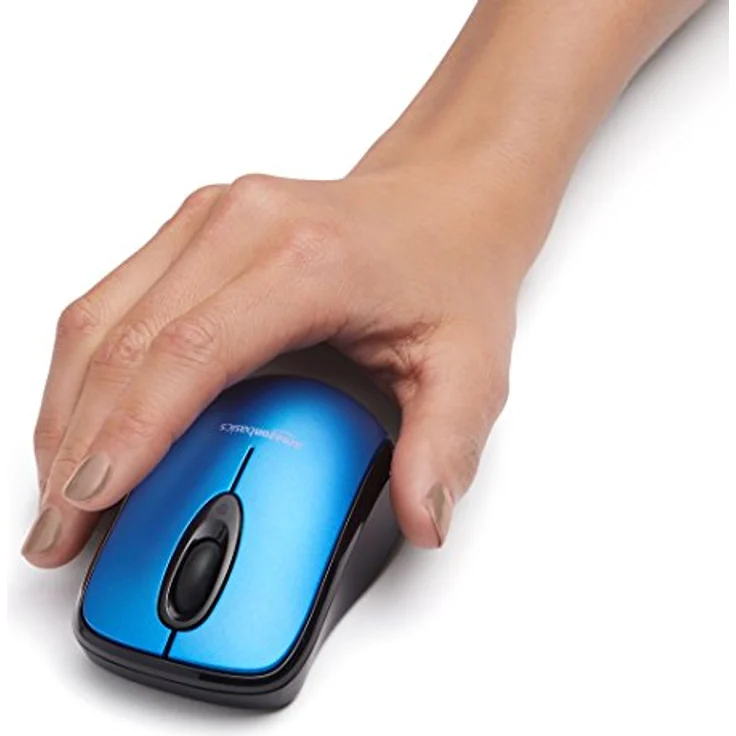 AmazonBasics – Kabellose Computer-Maus mit USB-Nano-Empfänger, Blau – Bild 5