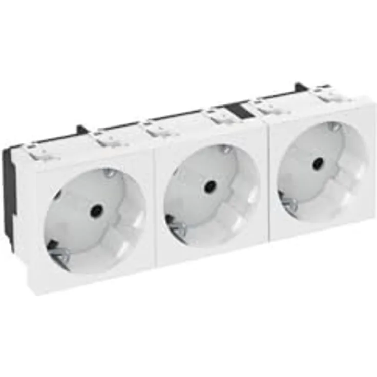 OBO Bettermann Steckdose 33 Grad, 3-fach STD-D3S RW3, Kategorie Steckdosenleisten, Art.-Nr. 6120123