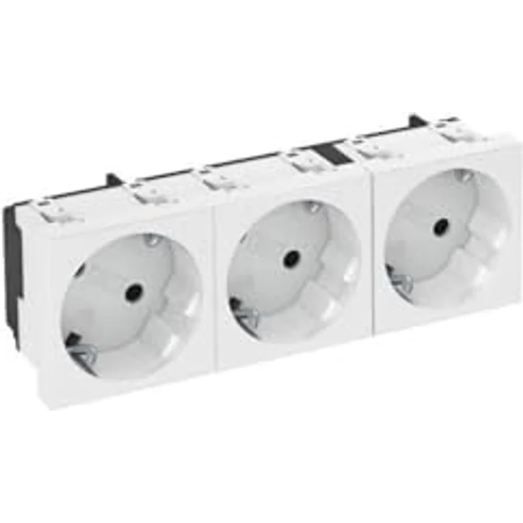 OBO Bettermann Steckdose 33 Grad, 3-fach STD-D3S RW3, Kategorie Steckdosenleisten, Art.-Nr. 6120123 – Bild 1
