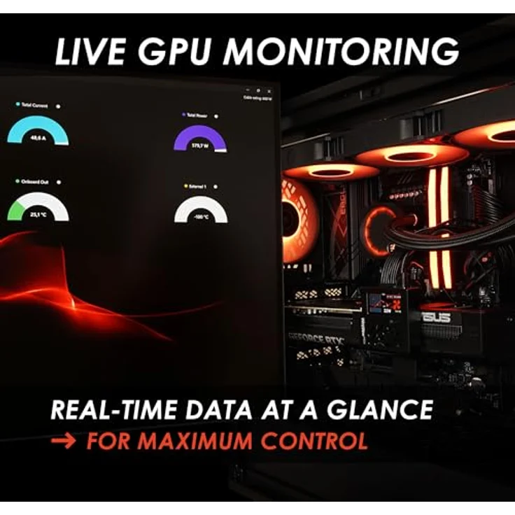 Thermal Grizzly WireView Pro II GPU Schwarz, Monitoring- und Strommessgerät für 12V-2x6- und 12VHPWR-Grafikkarten mit Per-Pin-Strommessung und TFT-IPS-Display – Bild 3