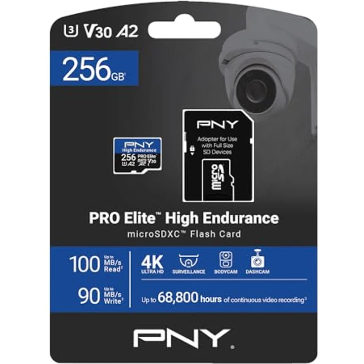PNY Microsd Pro Elite High (256 GB, microSDXC, U3, UHS-I), Speicherkarte mit bis zu 100 MB/s Lesegeschwindigkeit, schwarz – Bild 8