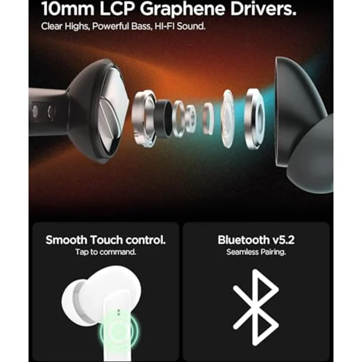 Spigen SA2402 ANC PRO TWS Kopfhörer, In-Ear mit aktiver Geräuschunterdrückung, 30 Stunden Akkulaufzeit, Bluetooth 5.2, Weiß – Bild 7