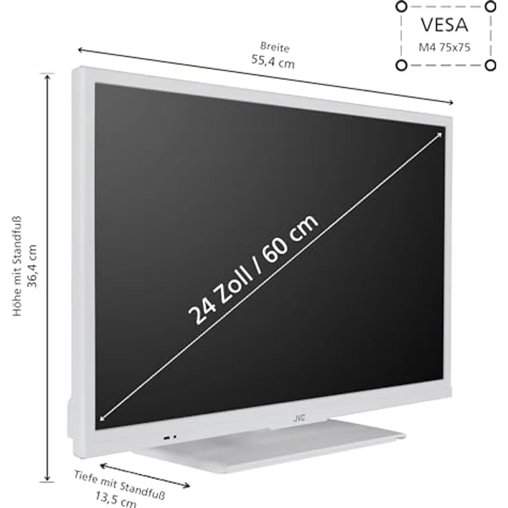 JVC Fernseher 24 Zoll Smart TV powered by TiVo (HD-Ready, HDR, Triple-Tuner, 6 Monate HD+ inkl.) LT-24VH5455W, Weiß – Bild 3