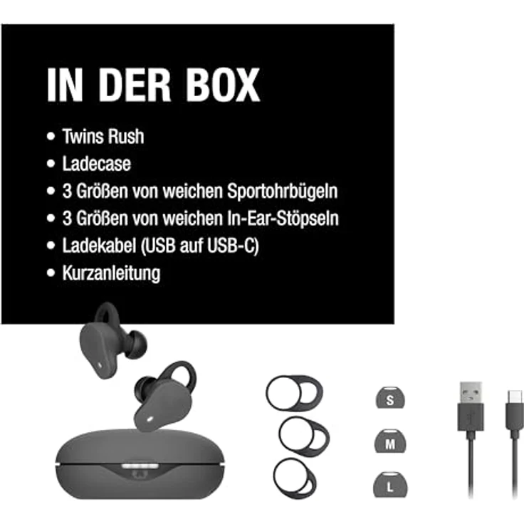 Fresh 'n Rebel Bluetooth®-Ohrhörer "Twins Rush mit Hybrid ANC", TWS Sport, Storm Grey - In-Ear Kopfhörer – Bild 9