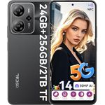 OSCAL Tiger 13 5G Handy ohne Vertrag, 24GB+256GB/2TB, Android 14 Smartphone 6.67" HD+ 90Hz, 50MP Kamera, 4K Video, 5000mAh - Schwarz