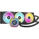 CORSAIR iCUE LINK H150i LCD-Flüssig-CPU-Kühler - 360mm AIO - QX120 RGB-Lüfter - 2,1" IPS-LCD-Bildschirm - Passend Für Intel LGA 1700, AMD AM5 - iCUE LINK System Hub im Lieferumfang Enthalten - Schwarz