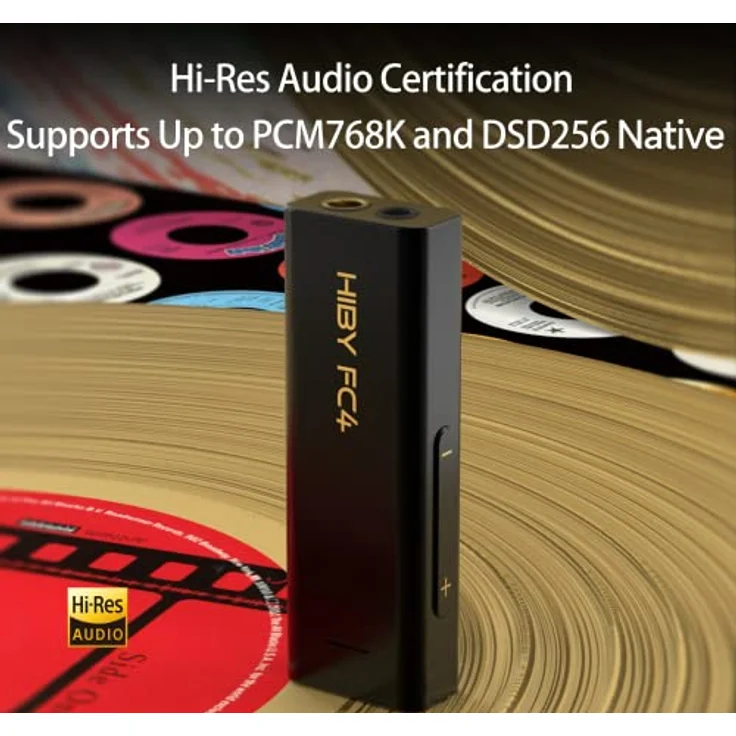 HiBy FC4 Tragbarer Kopfhörerverstärker DAC MQA Dongle USB Dac High Driving Power MQA 16X PCM 768kHz DSD 256 Native, Dual DAC Dual Crystal, 340 mW + 340 mW, Plug-and-Play, Schwarz – Bild 2