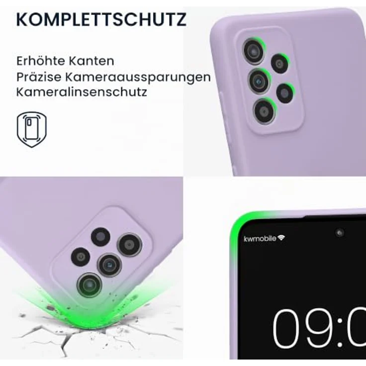 kwmobile Handyhülle für Samsung Galaxy A52 / A52 5G / A52s 5G - Flexibles Silikon Case in Lavendel mit präzisen Ausschnitten für Kamera und Anschlüsse – Bild 3