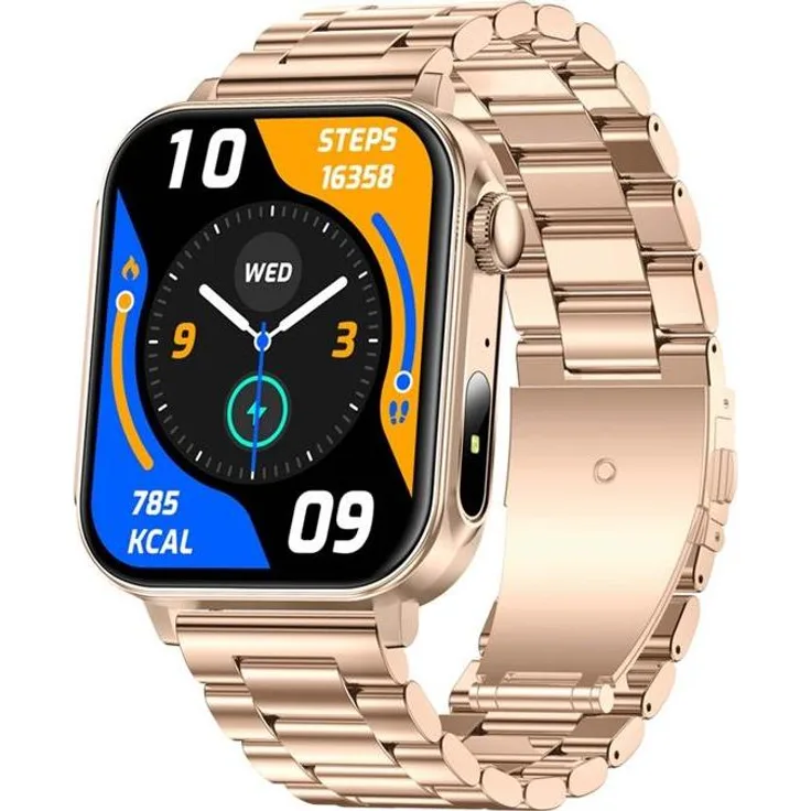 Colmi P80 Smartwatch, 1,83 Zoll Touchscreen, Bluetooth-Anruf, IP67 Wasserbeständig, Stahl Gold
