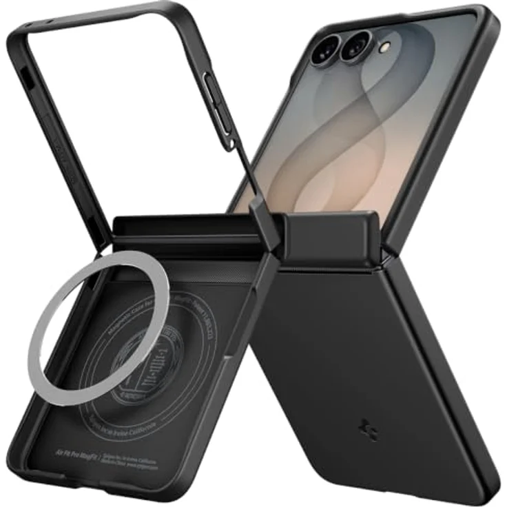 Spigen Air Fit Pro MagSafe, schwarze Handyhülle für Samsung Galaxy Z Flip8 mit vollständiger Scharnierabdeckung und kabelloser Ladeunterstützung – Bild 1