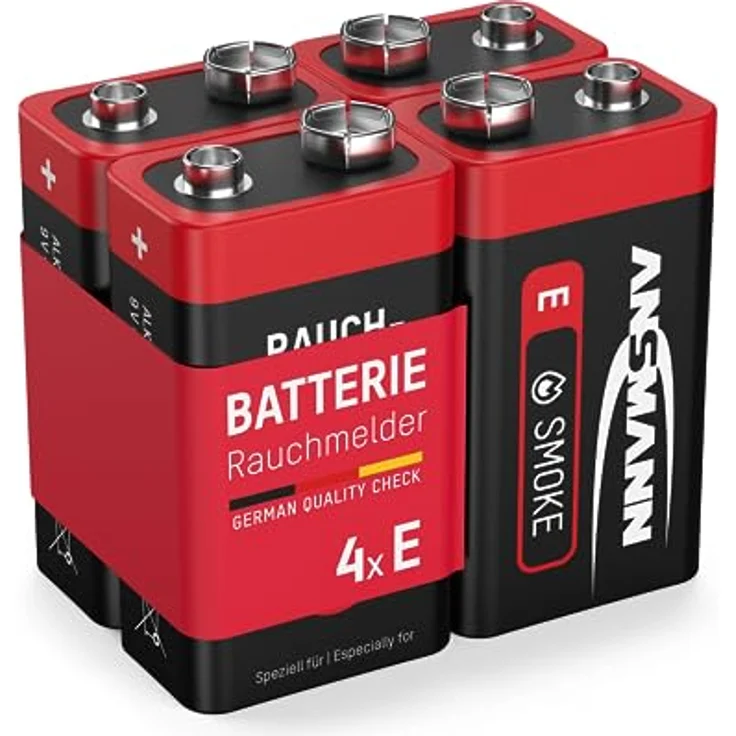 4 ANSMANN Alkaline longlife Rauchmelder 9V Block Batterien - Premium Qualität für höhere Leistung, 9V Batterie ideal für Feuermelder, Bewegungsmelder, Alarmanlagen & Kohlenmonoxid Warnmelder – Bild 2