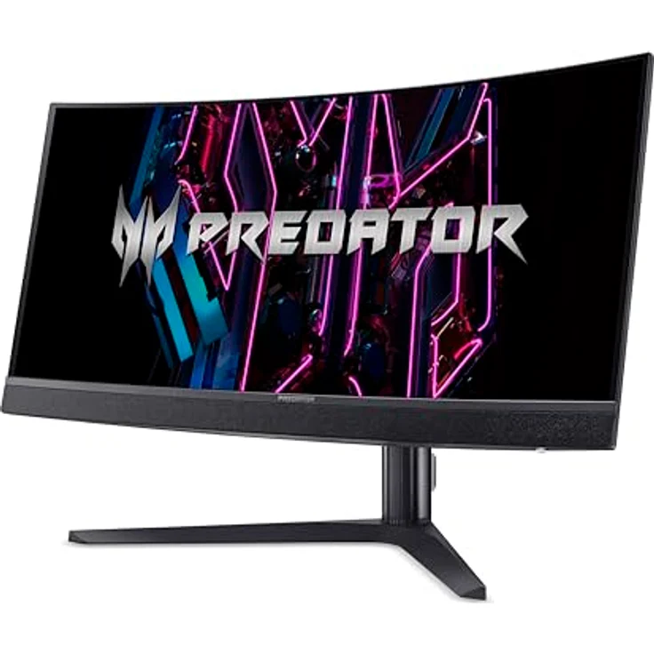 Acer Predator X34V Gaming Monitor 34 Zoll (86 cm Bildschirm) UWQHD, OLED, 175Hz DP/Type-C, 100Hz HDMI, 0.03ms(GTG), Curved, höhenverstellbar, FreeSync Premium, Schwarz – Bild 3
