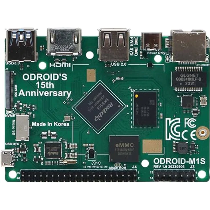 Odroid ODROID-M1S Einplatinen-Computer, ARM Cortex-A55 Quad-Core, 4 GB RAM, 64 GB eMMC, schlanker Formfaktor, hohe Energieeffizienz – Bild 3