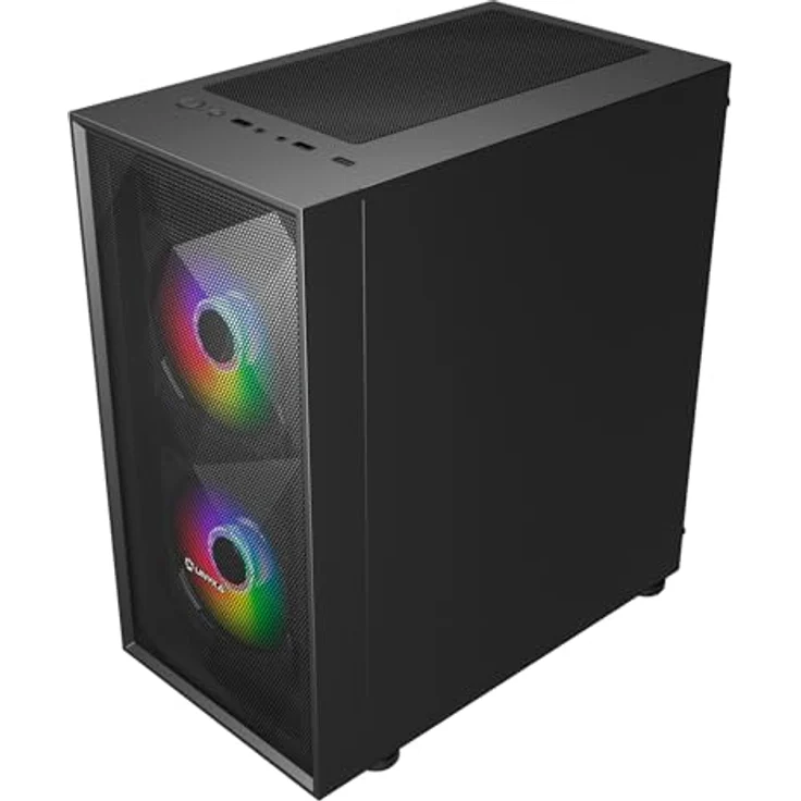 Unykach Mir B200 Cristal Templado, PC-Gehäuse mit gehärtetem Glas, 3 ARGB-Lüftern, USB 3.2, schwarz – Bild 5