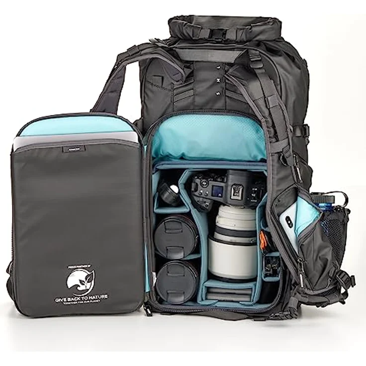 Shimoda Action X v2 Rucksack-Familie, Schwarz, Backpack Only - X50, Torsohöhe verstellbar, Modularer CPU-Kamera-Einsatz, 2 Laptop-/Tablet-Taschen, Erweiterbarer Zugang, Versteckte Tracker-Tasche – Bild 2