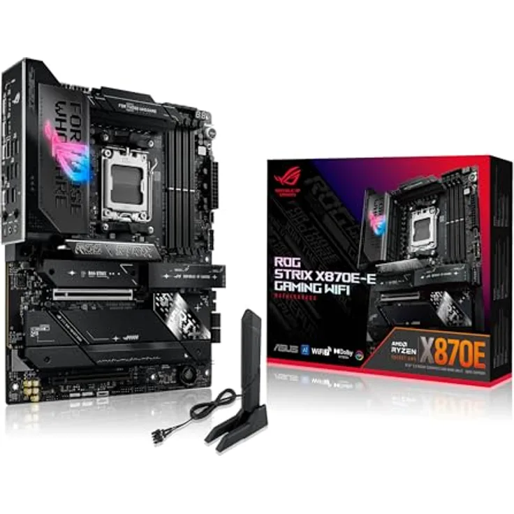 ASUS ROG Strix X870E-E Gaming WiFi Mainboard Sockel AM5 (AMD, ATX, DDR5, WiFi 7, PCIe 5.0) in schwarz