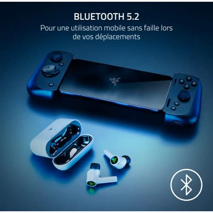 Razer Hammerhead HyperSpeed - Drahtlose Multiplattform-Gaming-Kopfhörer für Playstation (HyperSpeed Wireless, aktive Geräuschunterdrückung, Bluetooth 5.2, Bis zu 30 Stunden Akkulaufzeit) Weiß – Bild 5