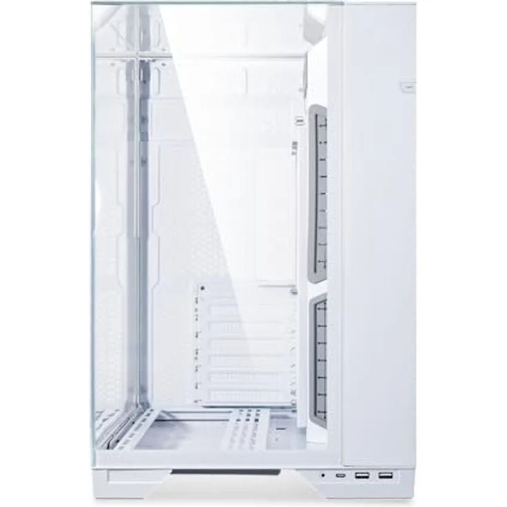 Lian Li O11 Vision PC-Gehäuse, 3-seitige randlose Glaspaneele, modular, werkzeugloses Design, Triple-Radiator-Unterstützung, Aluminium, Tower, Weiß – Bild 5