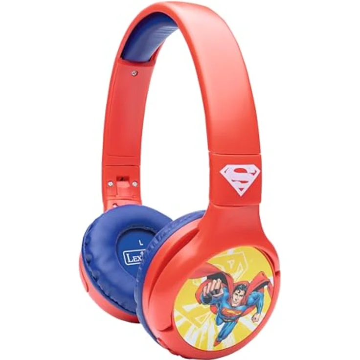 Lexibook Superman HPBT010SU, Bluetooth-Kopfhörer in rot/blau, 2-in-1 mit Lautstärkebegrenzung und integriertem Mikrofon – Bild 2