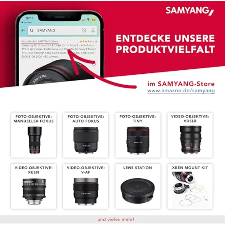 Samyang 35-1,5 Objektiv Video DSLR II Canon EF manueller Fokus Videoobjektiv 0,8 Zahnkranz Gear, Weitwinkelobjektiv schwarz – Bild 8