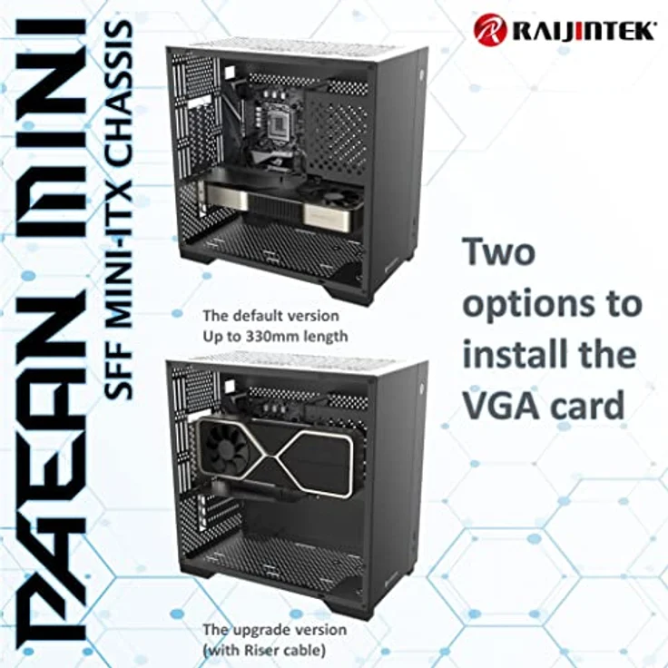 RAIJINTEK PAEAN MINI Tower-Gehäuse, schwarz, Tempered Glass – Bild 4
