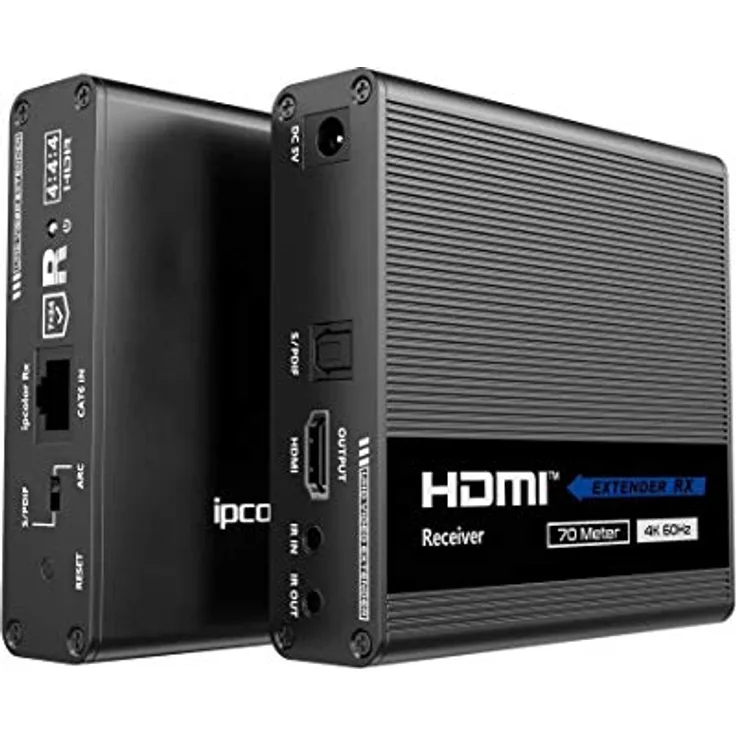 PremiumCord 4K HDMI Extender auf 70 m über Patchkabel Cat6 / Cat6A / Cat7, IR-Sender und -Empfänger, HDMI 2.0, ARC, Videoauflösung Ultra HD 4K @ 60Hz - Preisvergleich