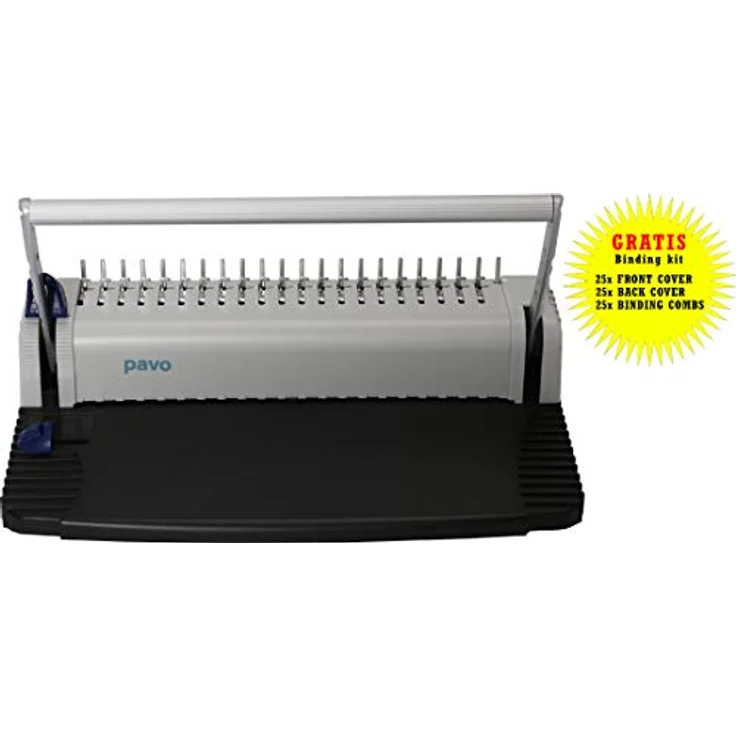Pavo 8030903 Smartmaster 2 Bindemaschine, Bindegerät bis 150 Blatt, inklusive 75teiligem Starterset, schwarz – Bild 3