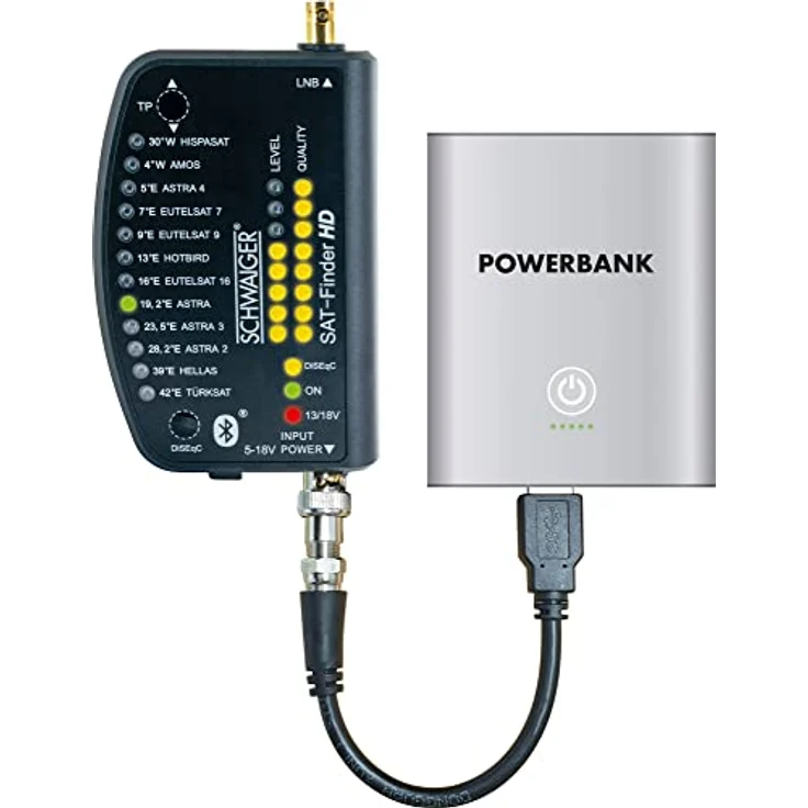 Schwaiger SF9003BTAKKU Digitaler Sat-Finder HD mit Bluetooth® und eigener App, inkl. Powerbank – Bild 1