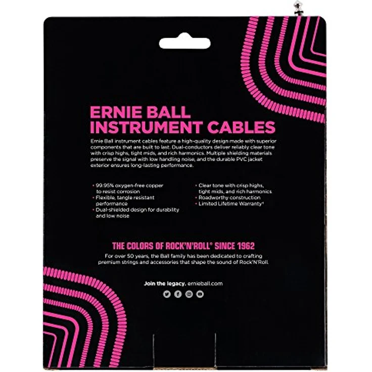 Ernie Ball 30 'Coiled Gerade - Angle Instrument Kabel - Weiß – Bild 3