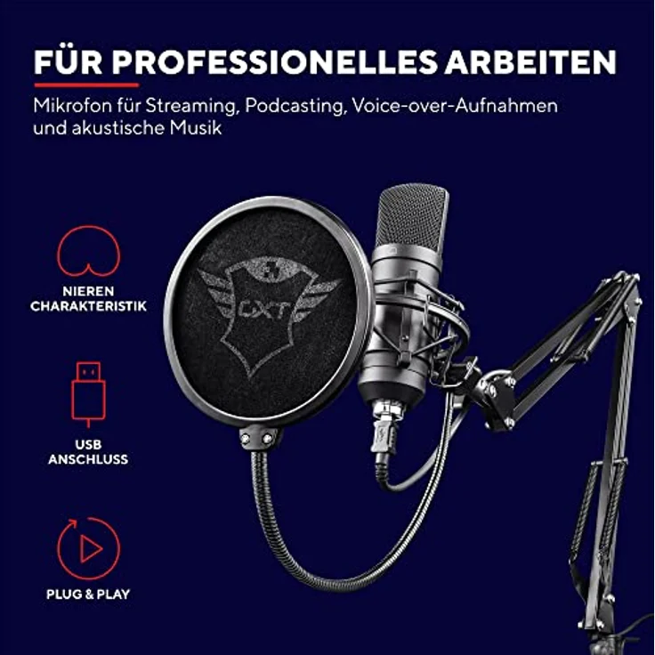 Trust GXT 252 Emita Plus Streaming USB Mikrofon Schwarz – Bild 2