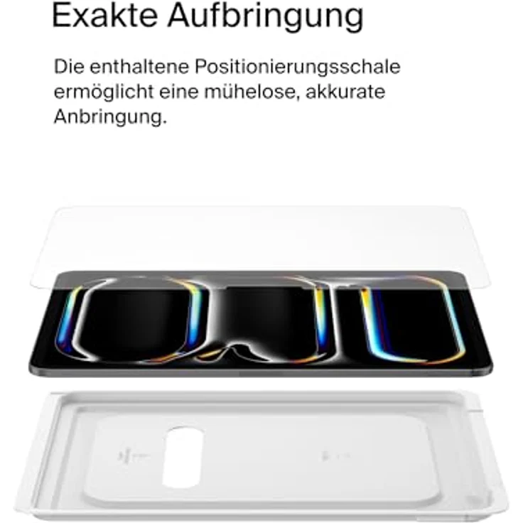 Belkin ScreenForce TemperedGlass Displayschutzfolie für iPad Pro 13", 9H Härtegrad, 0,33 mm dünn, kratzfest, einfache Anbringung in kristallklar – Bild 3